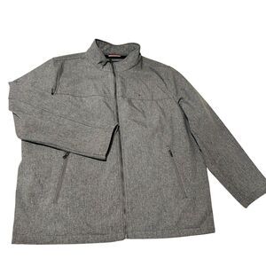 Tommy Hilfiger Men's Jacket Soft Shell Full Zip Heather Gray 3XLT Fleece Lined